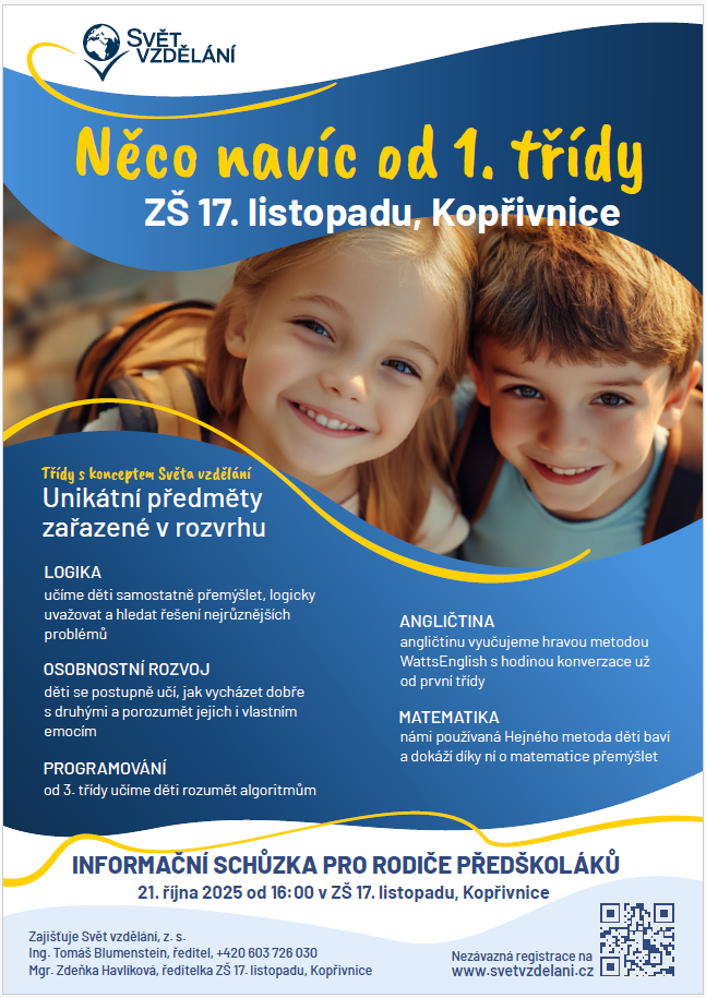 Třída s rozšířenou výukou od prvního ročníku ZŠ